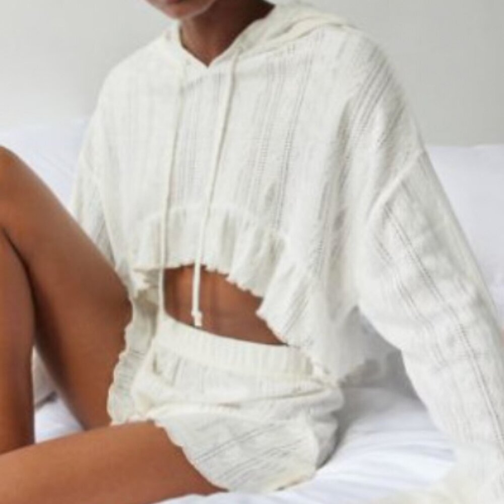 Urban Outfitters Cream Textured Chemise